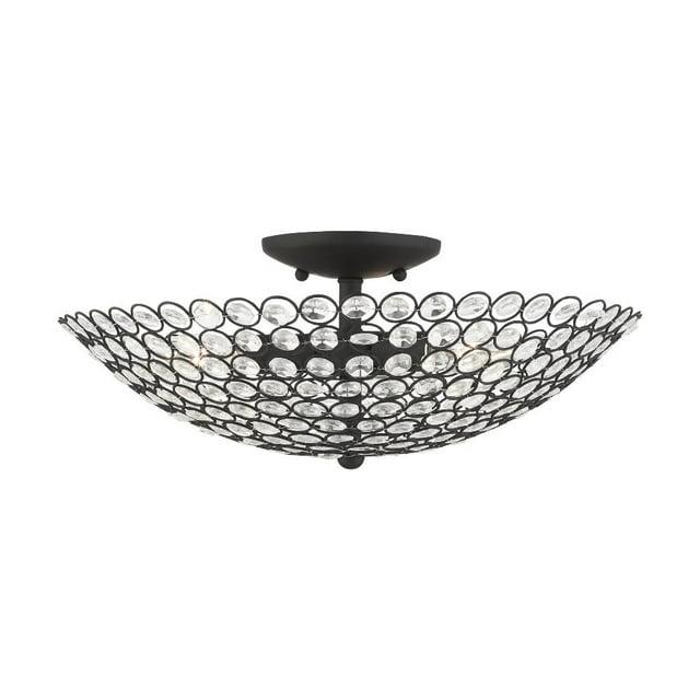 Livex Lighting Cassandra 3 - Light Semi-Flush Mount in  Black