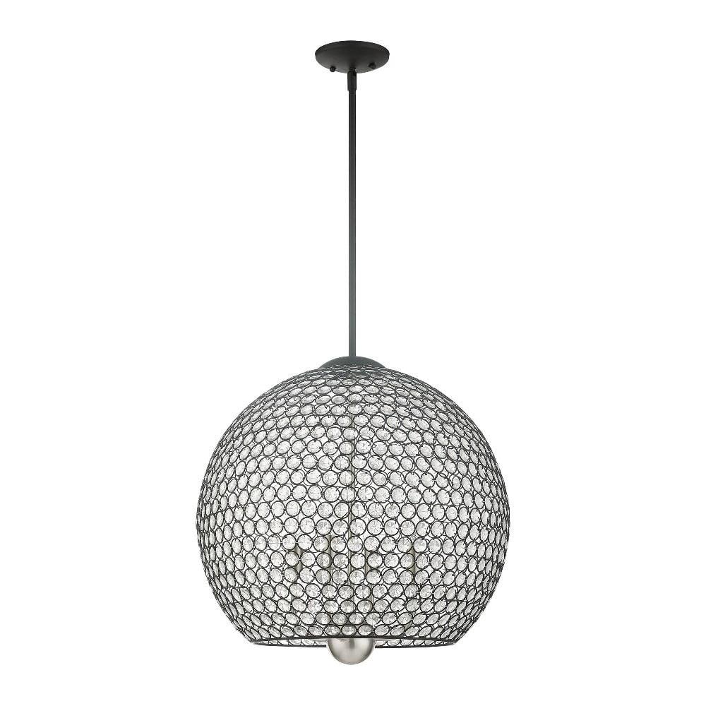 Cassandra Black Crystal Globe Pendant Light