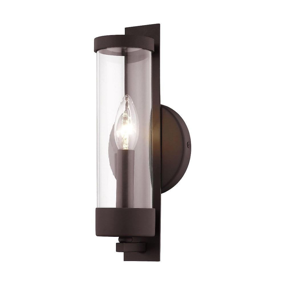 Castleton Modern Bronze Wall Sconce with Clear Glass