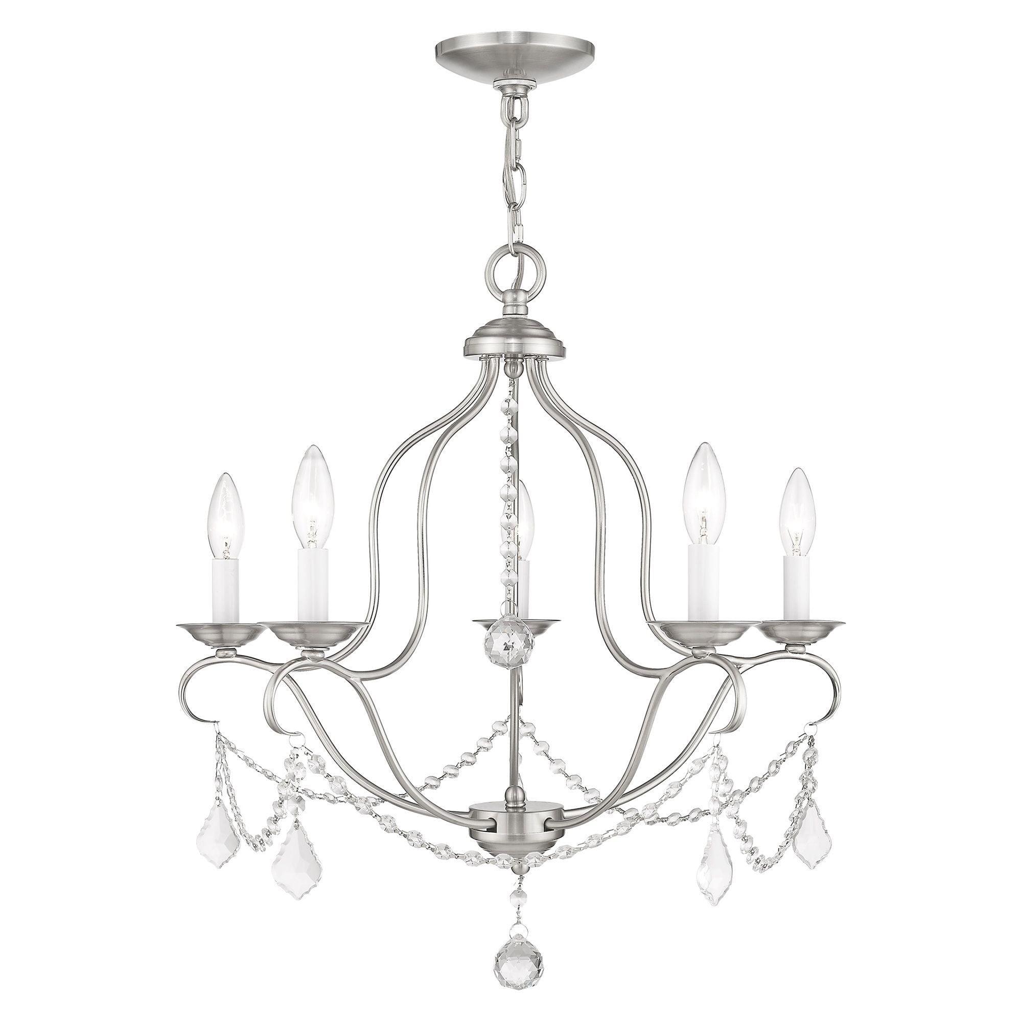 Livex Lighting Chesterfield 5 - Light Chandelier in  Brushed Nickel