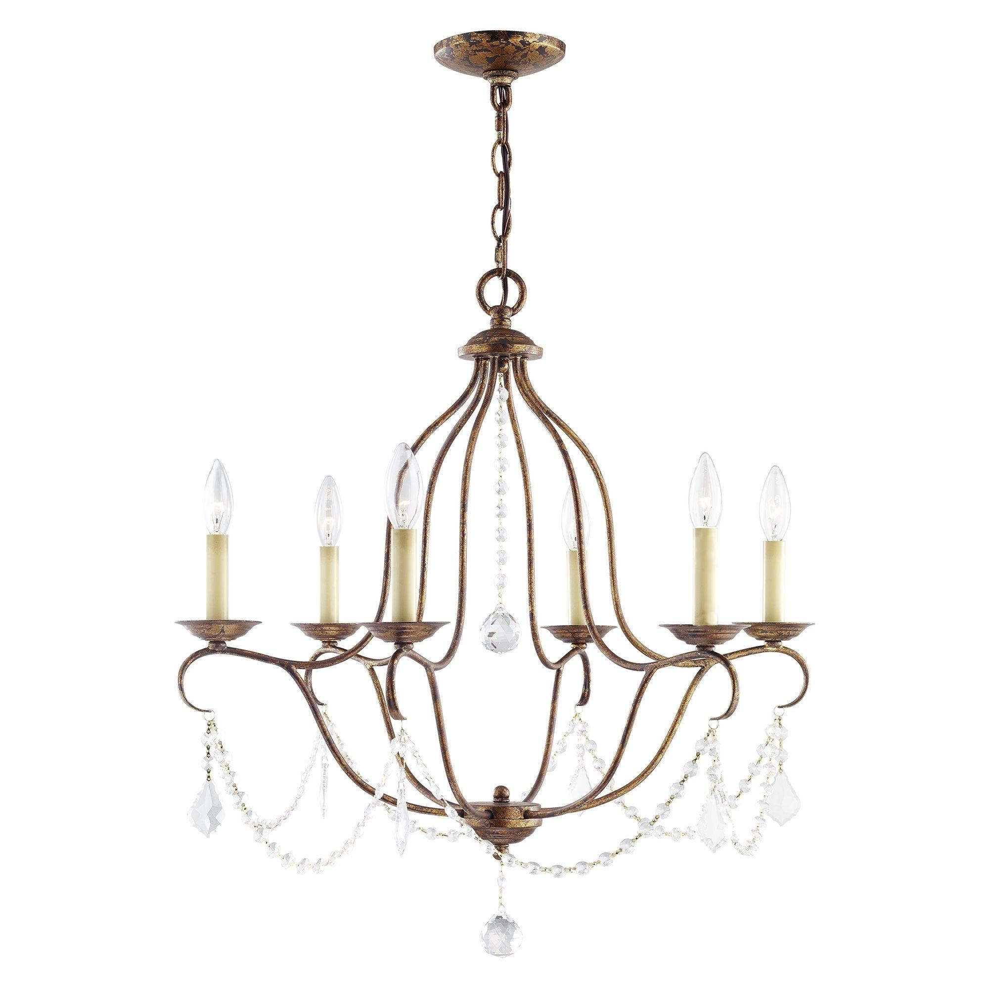 Livex Lighting Chesterfield 6 - Light Chandelier in Hand Applied Venetian Golden Bronze