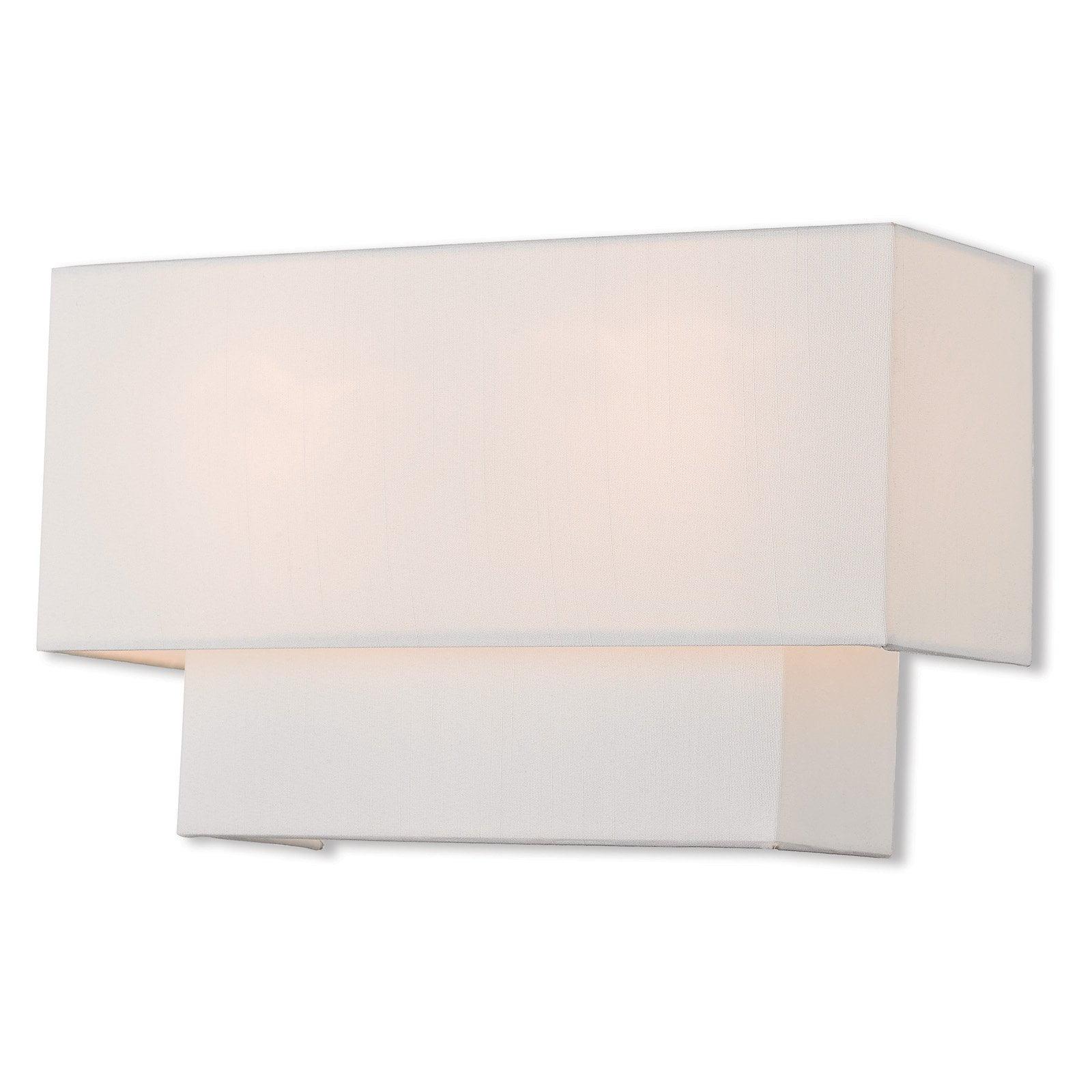 Swaney Brushed Nickel 2-Light Dimmable Fabric Shade Sconce