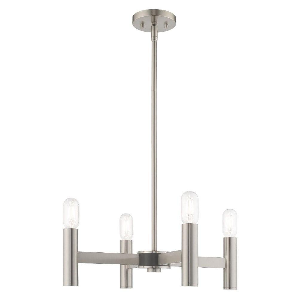 Livex Lighting Copenhagen 4 - Light Chandelier in  Brushed Nickel