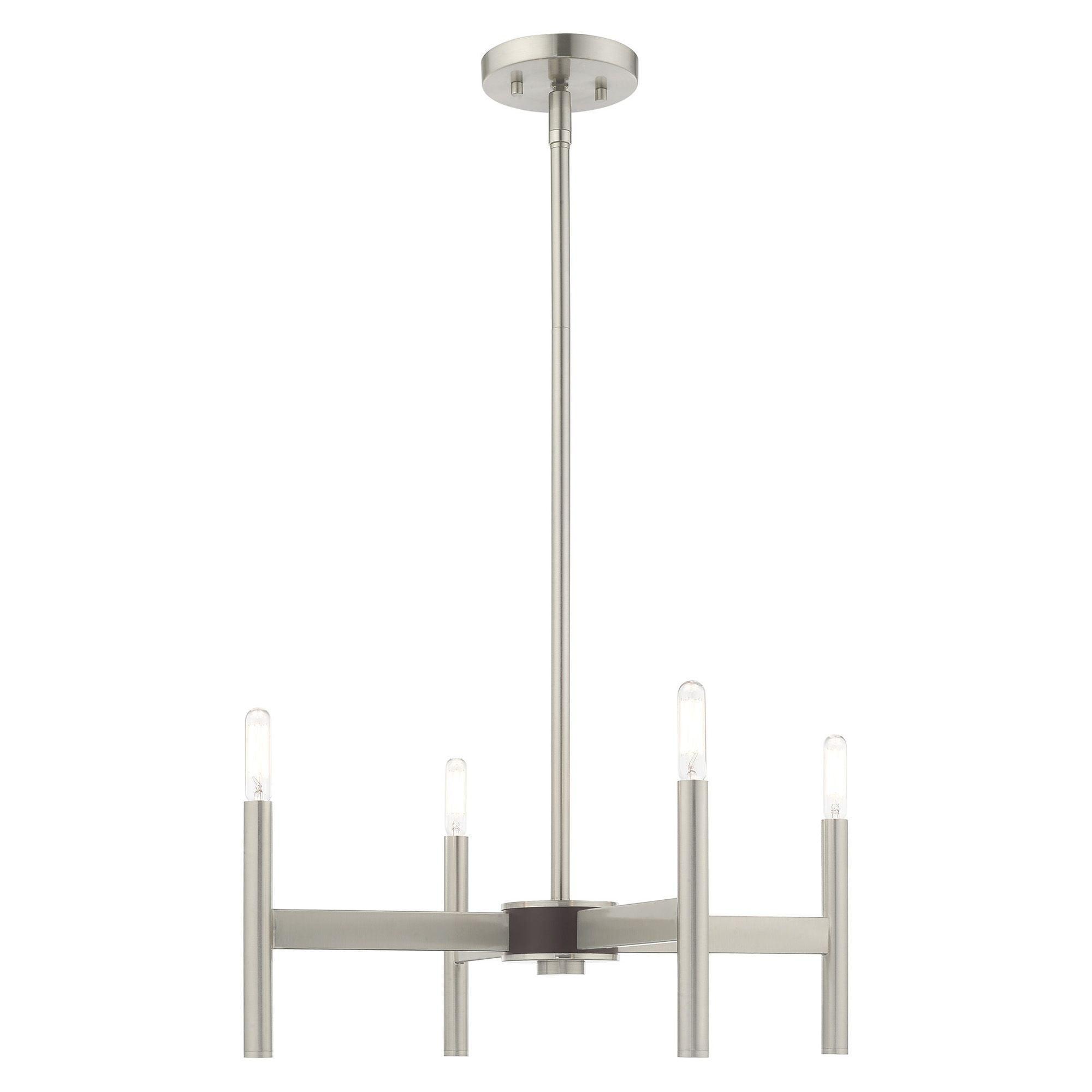 Livex Lighting Copenhagen 4 - Light Chandelier in  Brushed Nickel