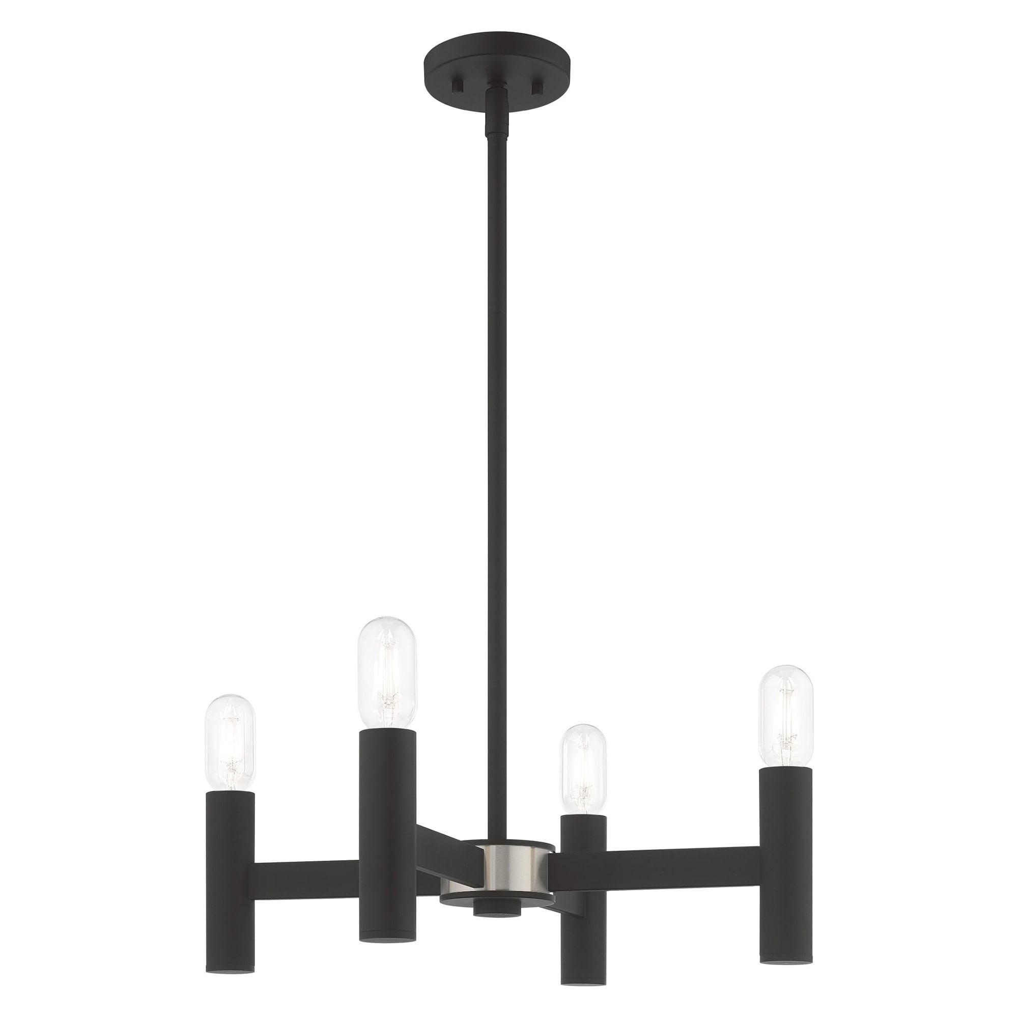 Copenhagen Mini 4-Light Black Steel Industrial Chandelier