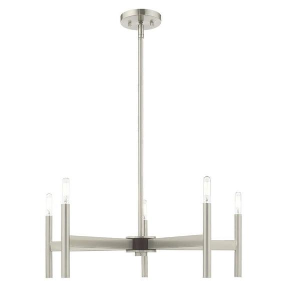 Livex Lighting Copenhagen 5 - Light Chandelier in  Brushed Nickel