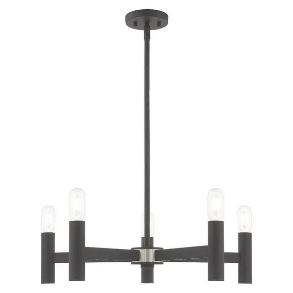 Livex Lighting Copenhagen 5 - Light Chandelier in Scandinavian Gray