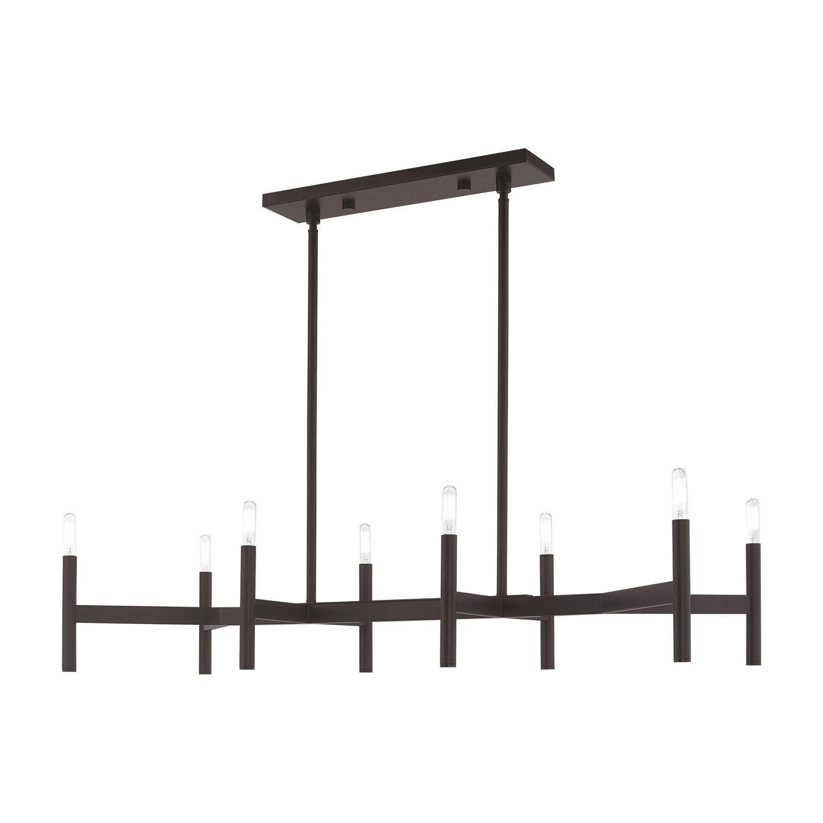 Copenhagen Bronze 8-Light Industrial Linear Chandelier