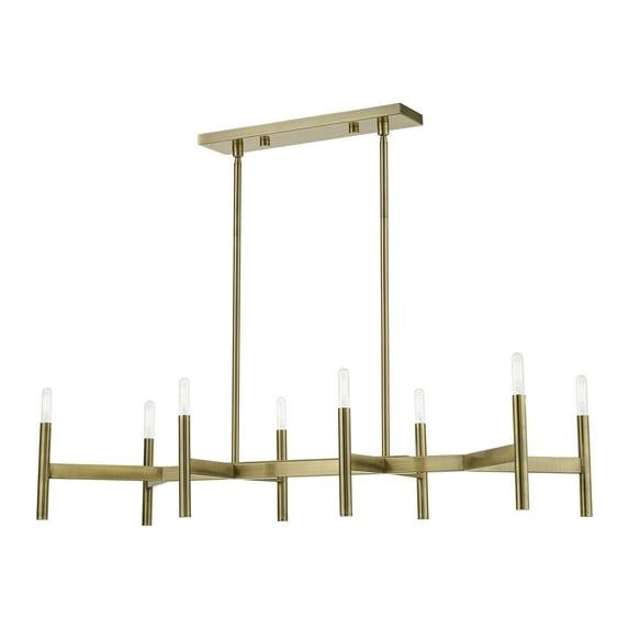 Livex Lighting Copenhagen 8 - Light Chandelier in Antique Brass