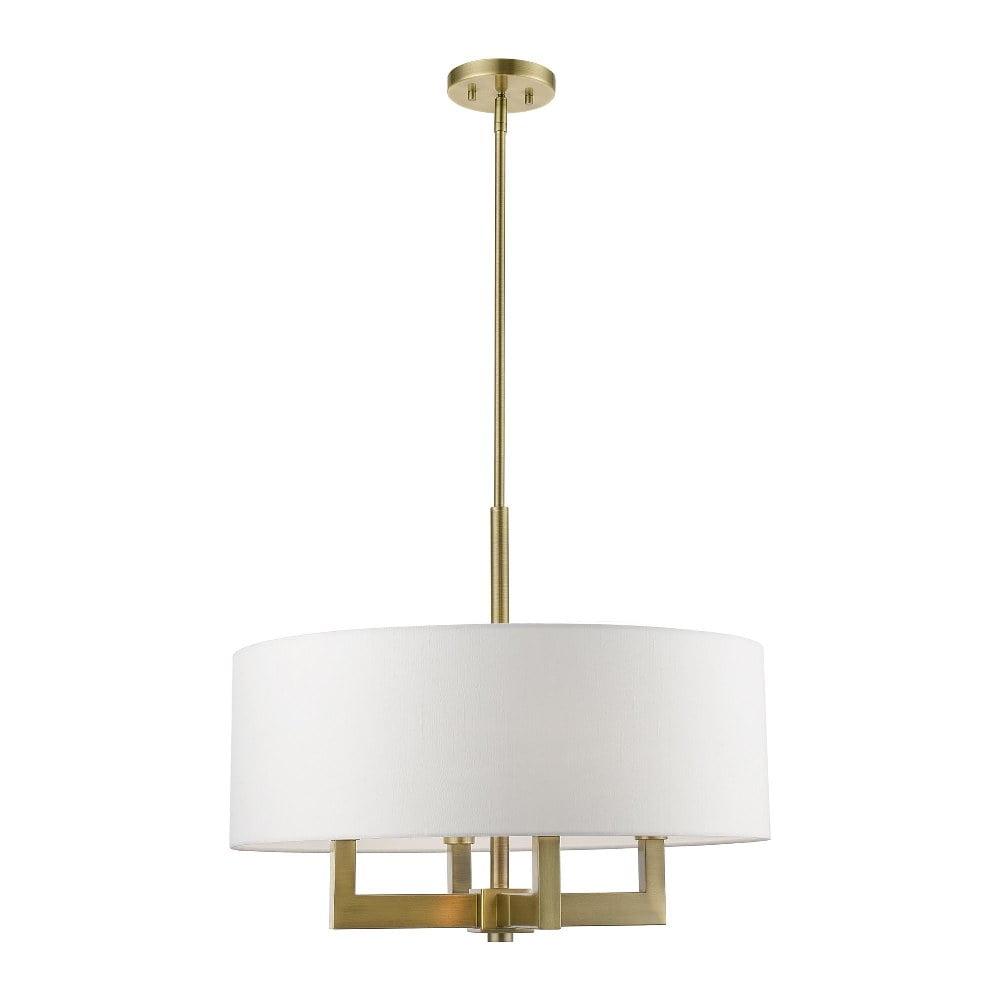 Livex Lighting Cresthaven 4 - Light Chandelier in  Antique Brass