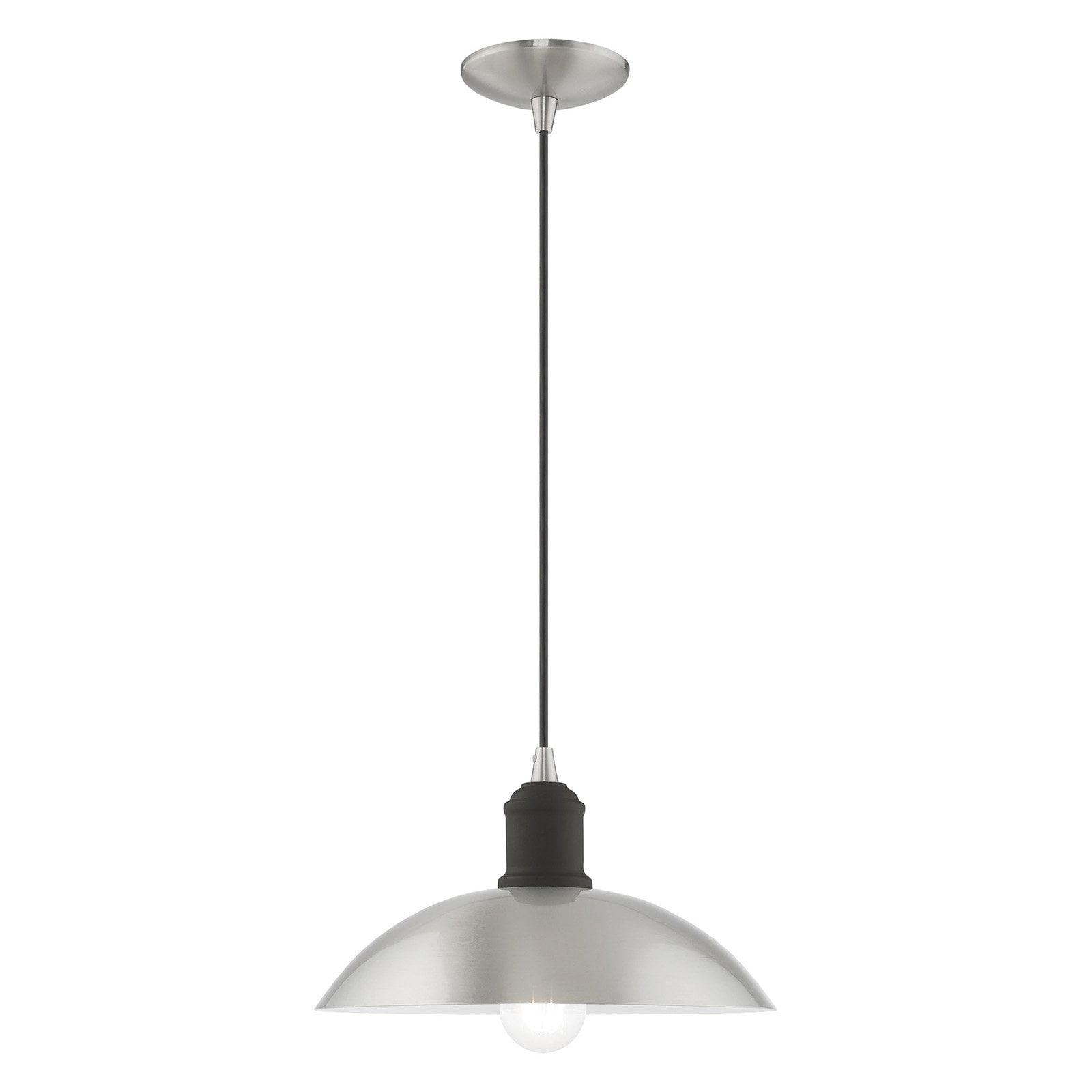 Livex Lighting Metal Shade 1 - Light Pendant in  Brushed Nickel