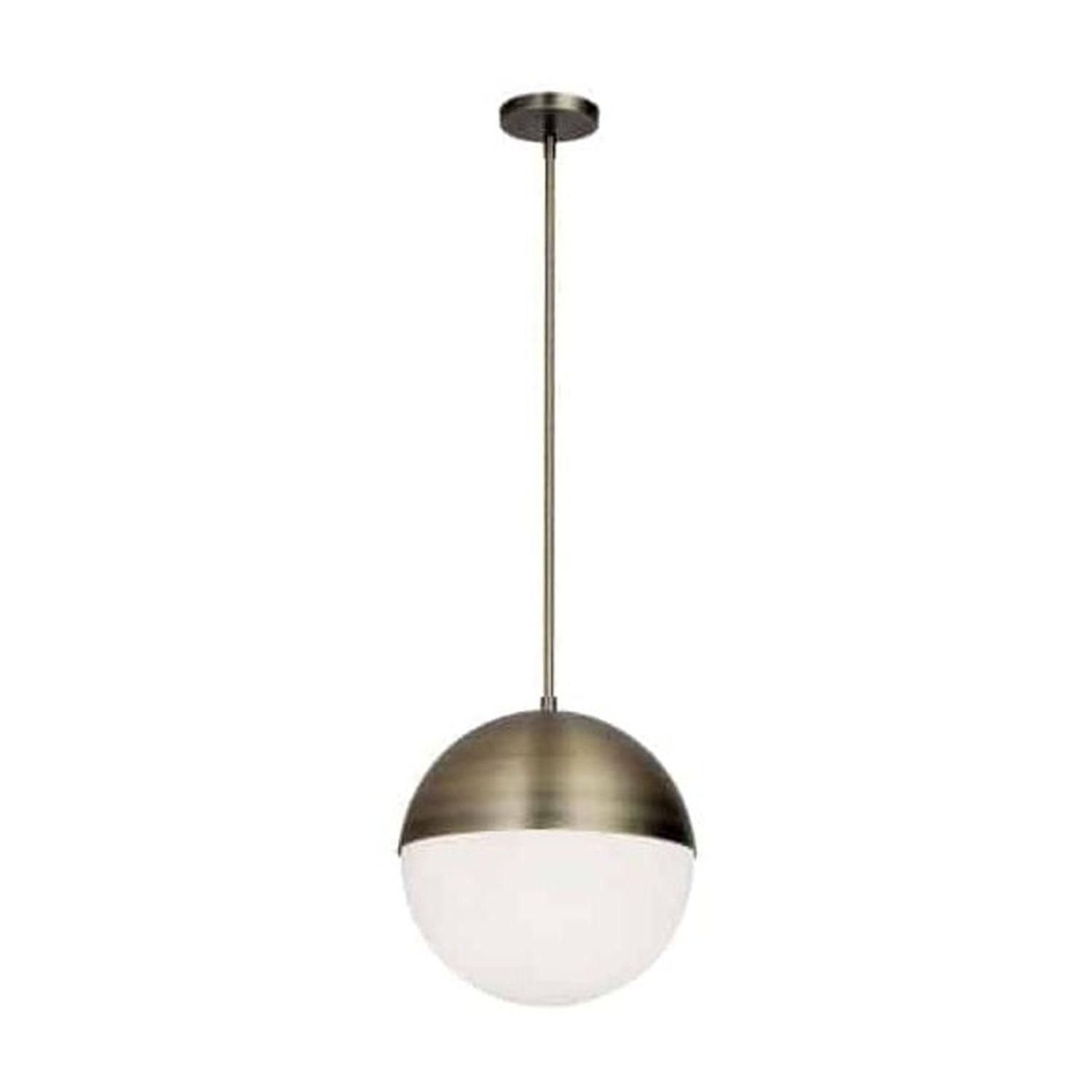 Livex Lighting Dayana - Three Light Pendant, Antique Brass Finish with White Glass