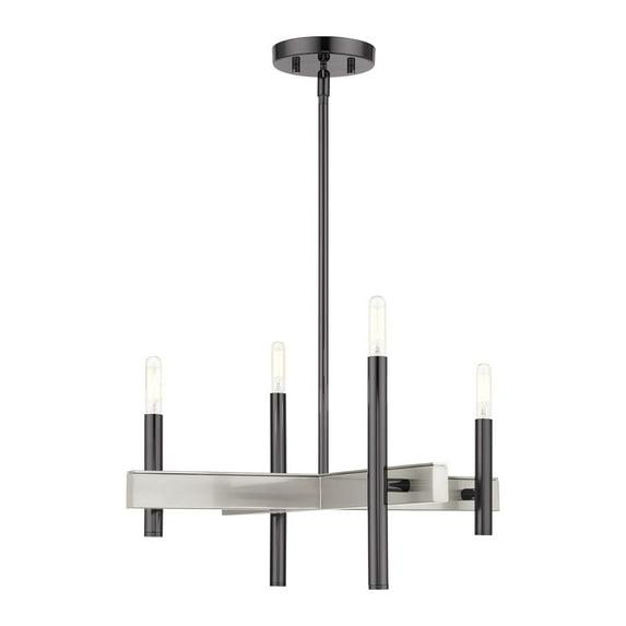Livex Lighting Denmark 4 - Light Chandelier in  Black Chrome