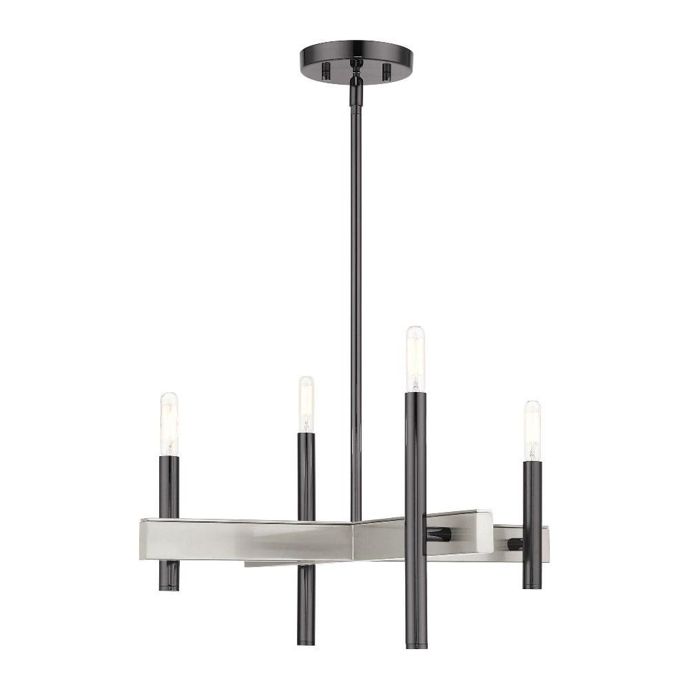 Livex Lighting Denmark 4 - Light Chandelier in  Black Chrome