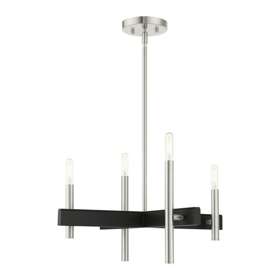 Livex Lighting Denmark 4 - Light Chandelier in  Brushed Nickel