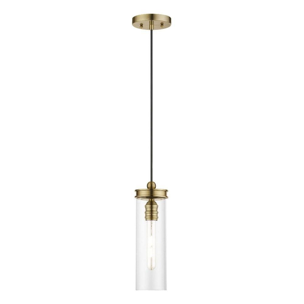 Livex Lighting Devoe 1 - Light Pendant in  Antique Brass