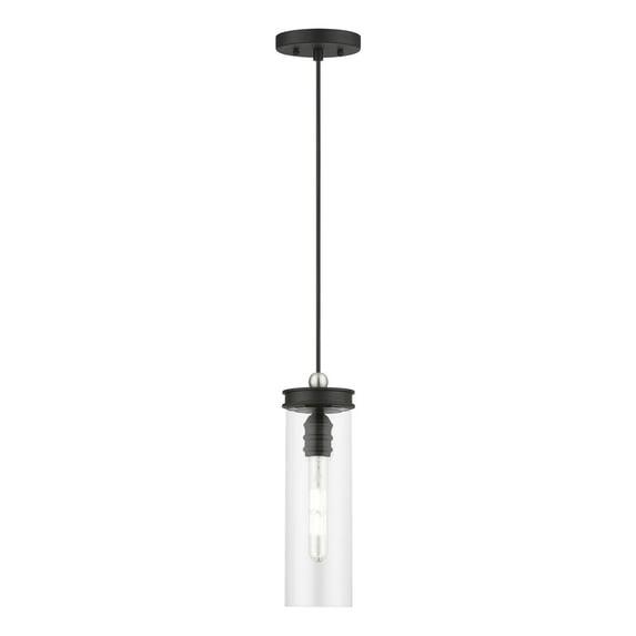 Livex Lighting Devoe 1 - Light Pendant in  Black/Brushed Nickel