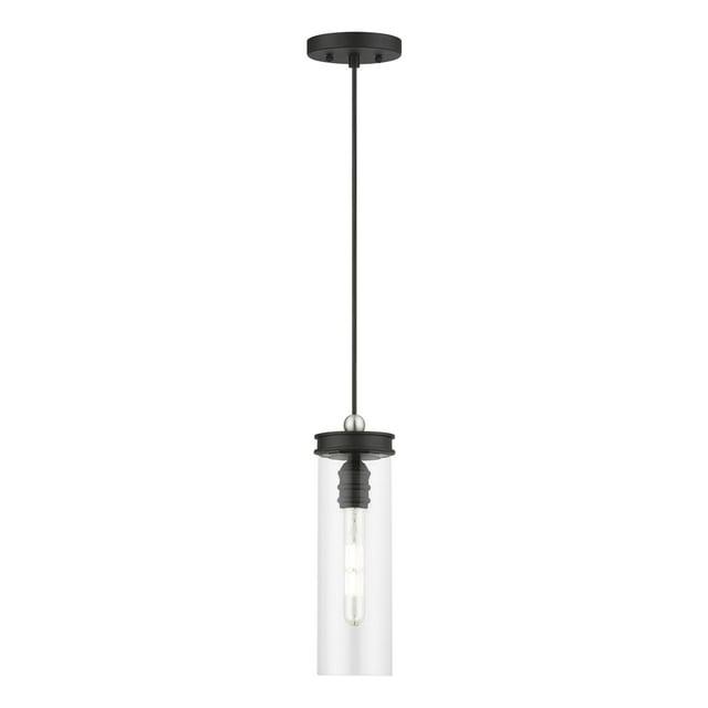 Livex Lighting Devoe 1 - Light Pendant in  Black/Brushed Nickel