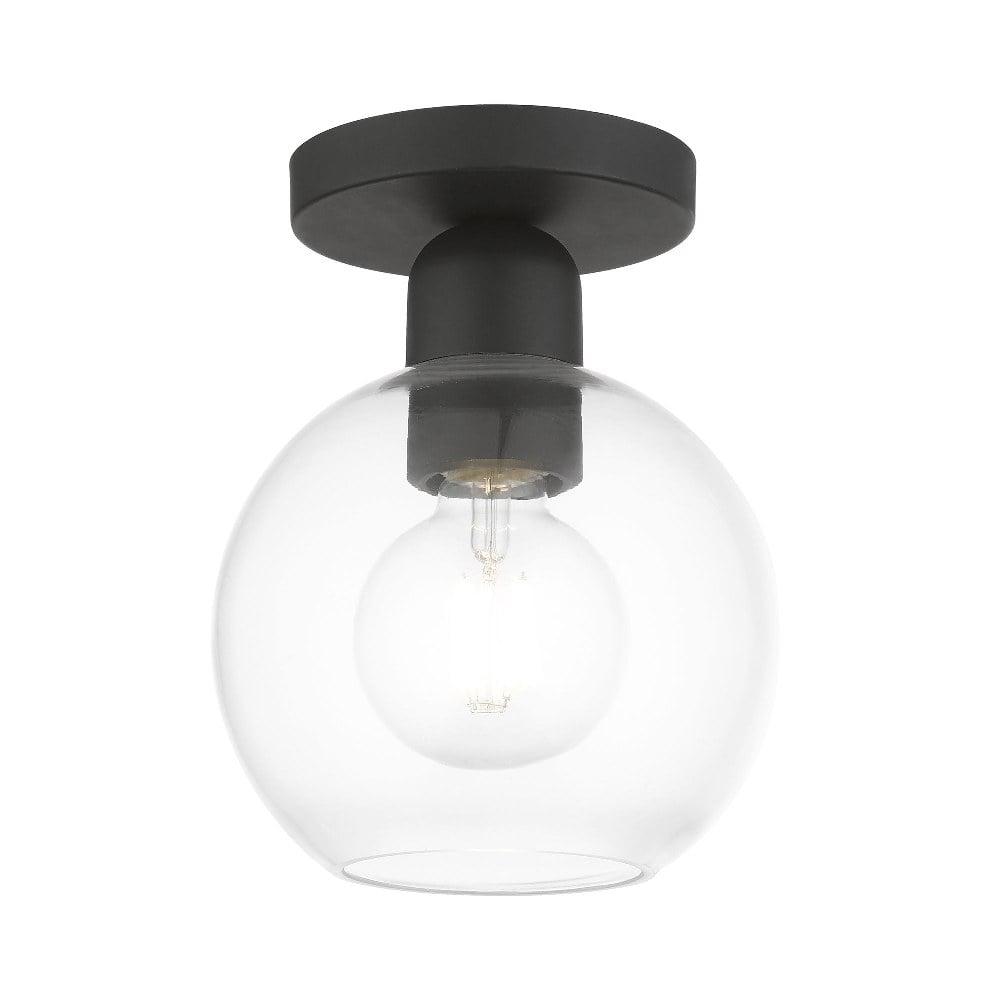 Downtown Sphere Glass Semi-Flush Mount Light in Black