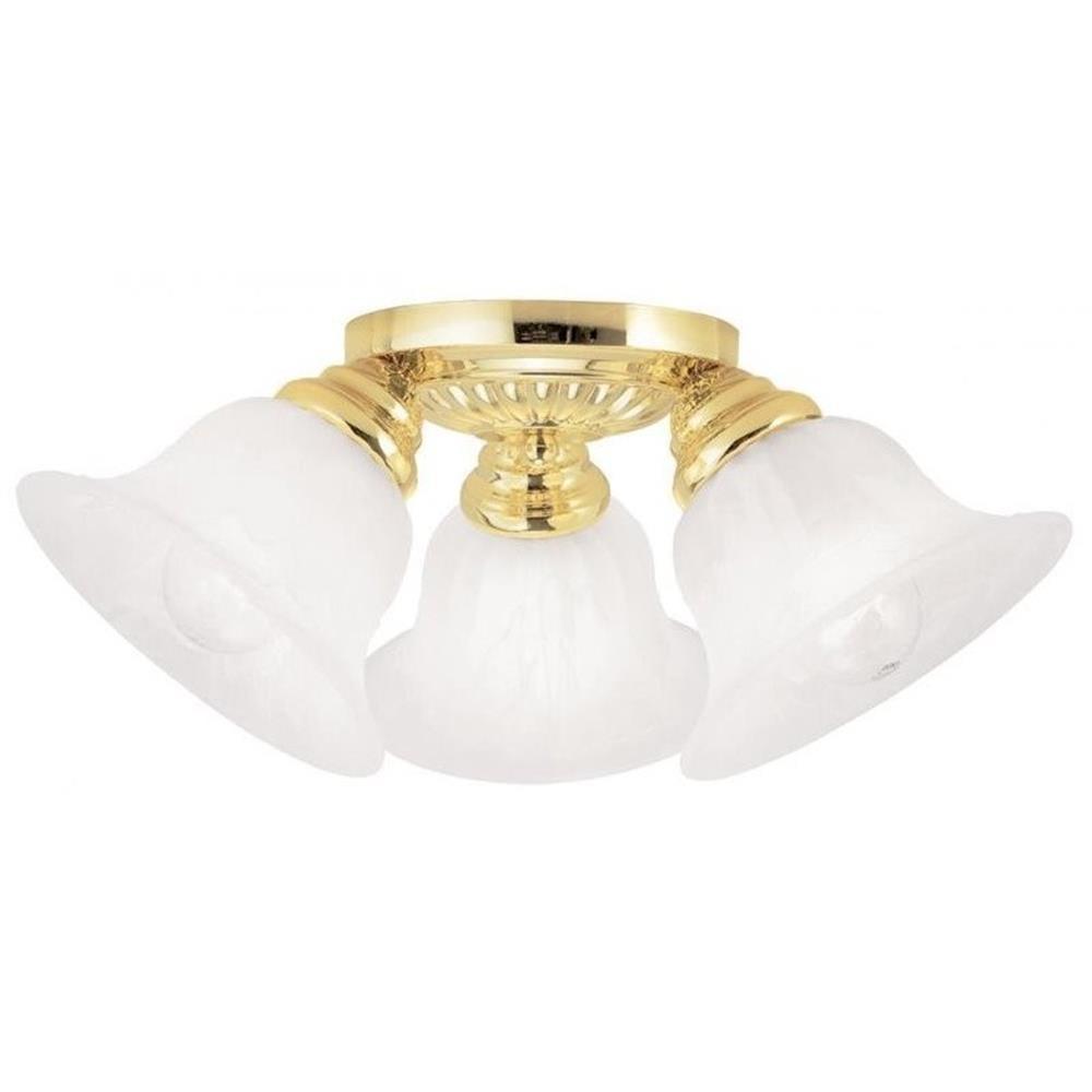 Livex Lighting Edgemont 3 - Light Flush Mount in  Polished Brass