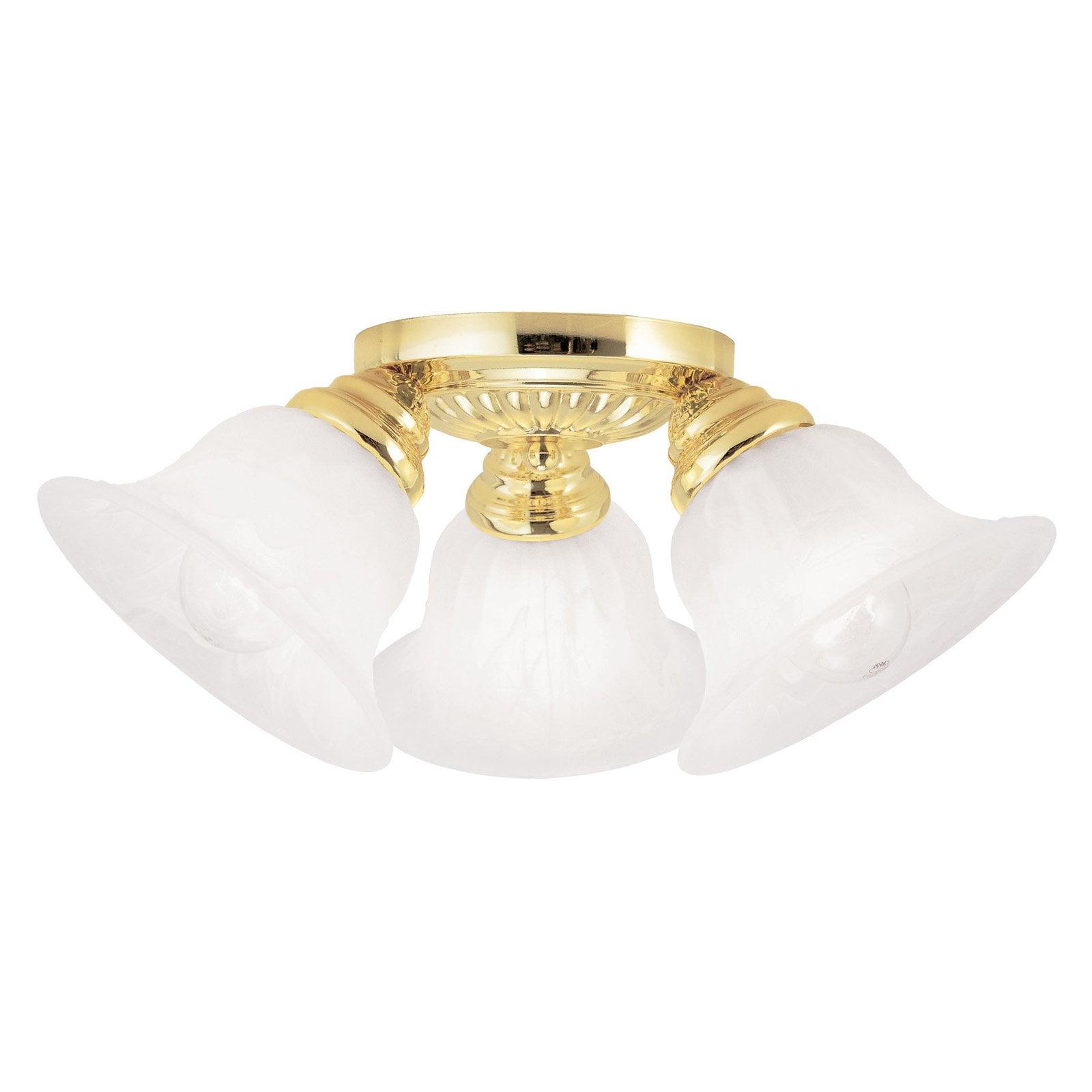 Livex Lighting Edgemont 3 - Light Flush Mount in  Polished Brass