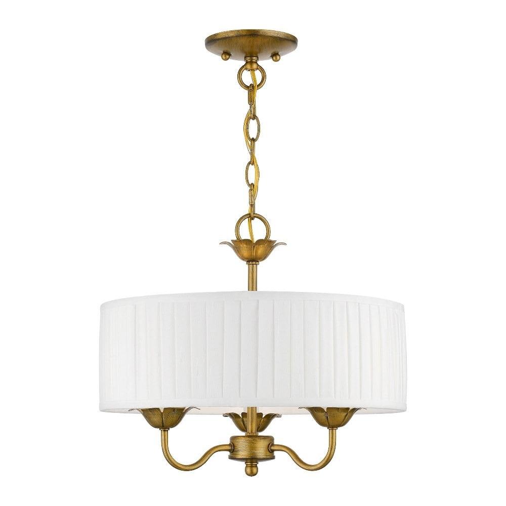 Livex Lighting Edinburgh 3 - Light Pendant in  Antique Gold Leaf