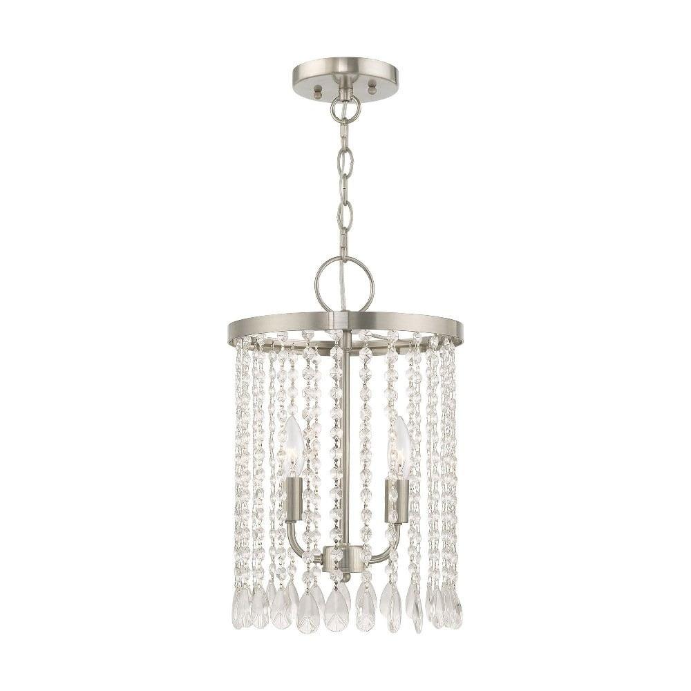 Elizabeth Brushed Nickel Mini Pendant with Clear Crystals