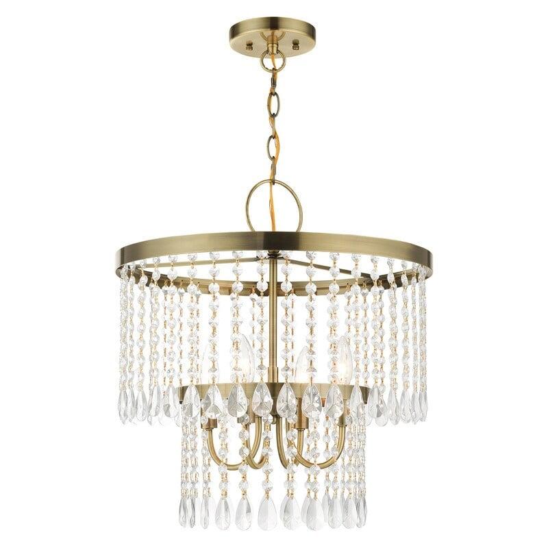 Livex Lighting Elizabeth 4 - Light Pendant in  Antique Brass