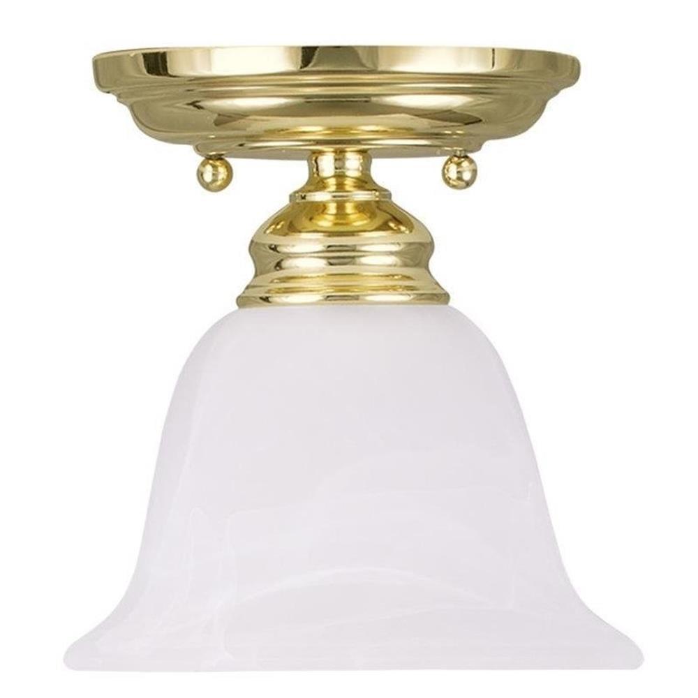 Livex Lighting Essex 1 - Light Flush Mount in  Polished Brass