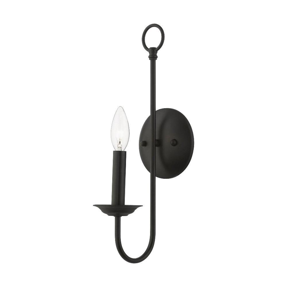 Estate Classical Black Steel Wall Sconce - 16" Height