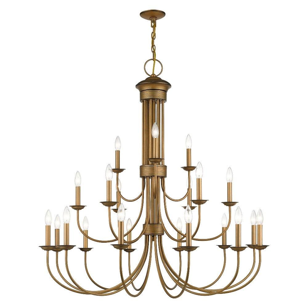 Livex Lighting Estate 21 - Light Chandelier in  Antique Gold Leaf