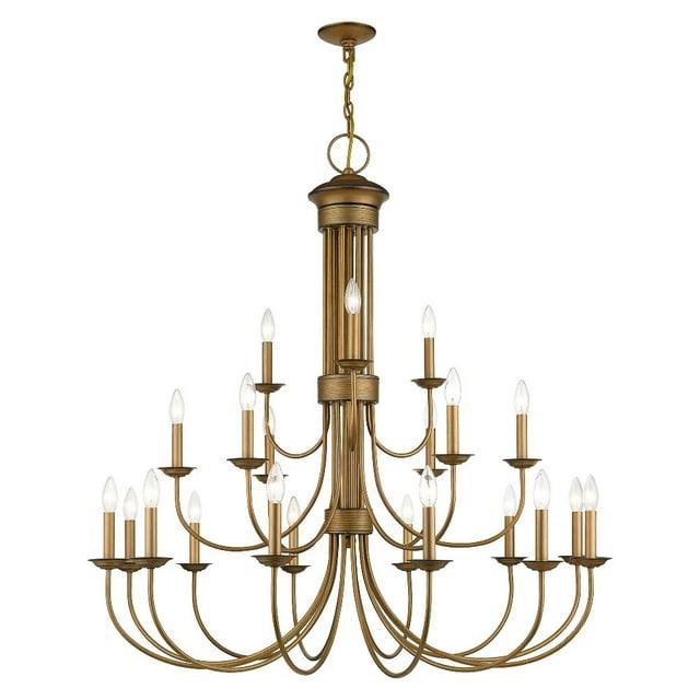Livex Lighting Estate 21 - Light Chandelier in  Antique Gold Leaf