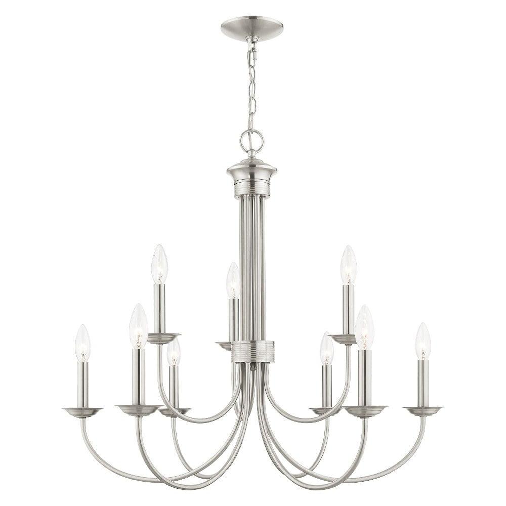 Livex Lighting Estate 9 - Light Chandelier in  Brushed Nickel