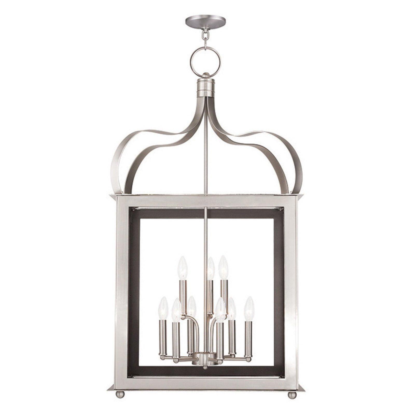 Garfield Traditional 9-Light Brushed Nickel Square Lantern