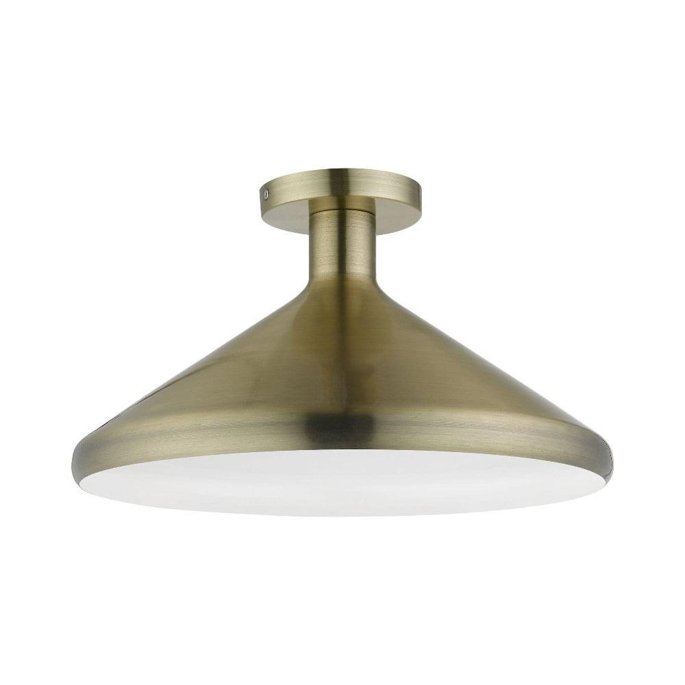 Livex Lighting Geneva 1 - Light Semi-Flush Mount in  Antique Brass