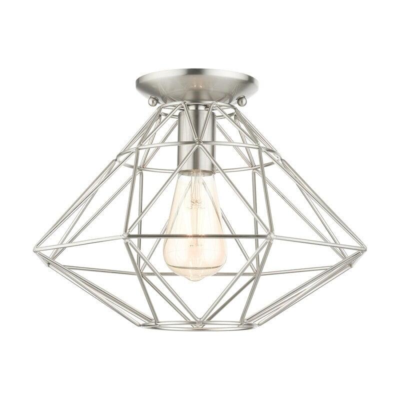 Livex Lighting Geometric 1 - Light Flush Mount in  Brushed Nickel