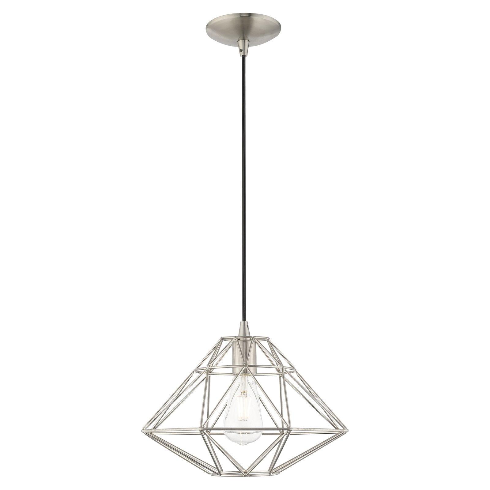 Livex Lighting Geometric Shade 1 - Light Pendant in  Brushed Nickel