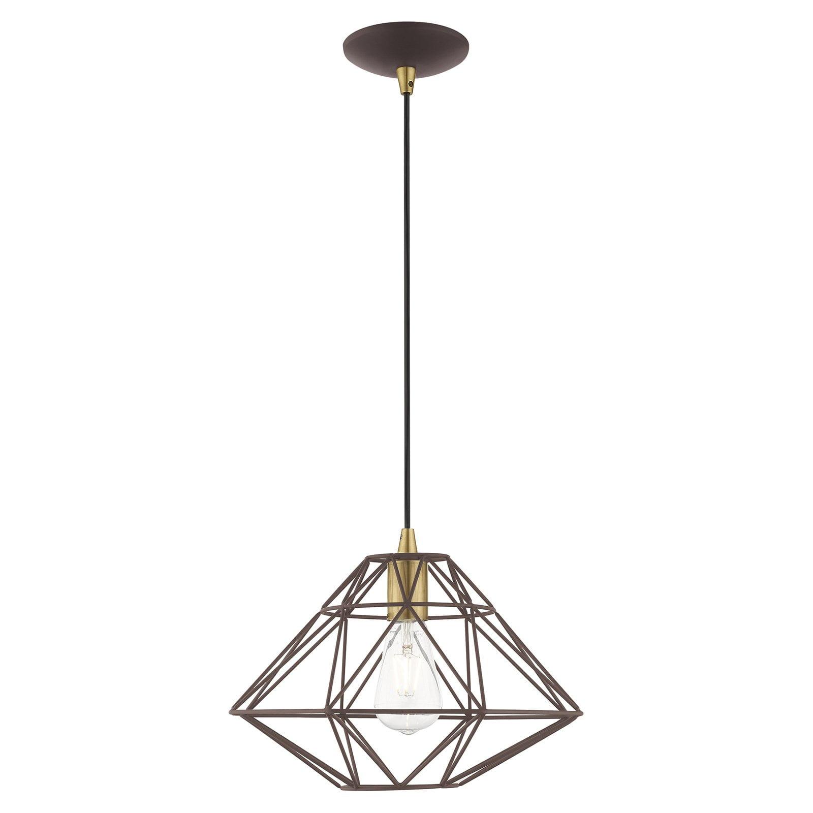 Bronze Geometric Mini Pendant Light for Indoor/Outdoor Use