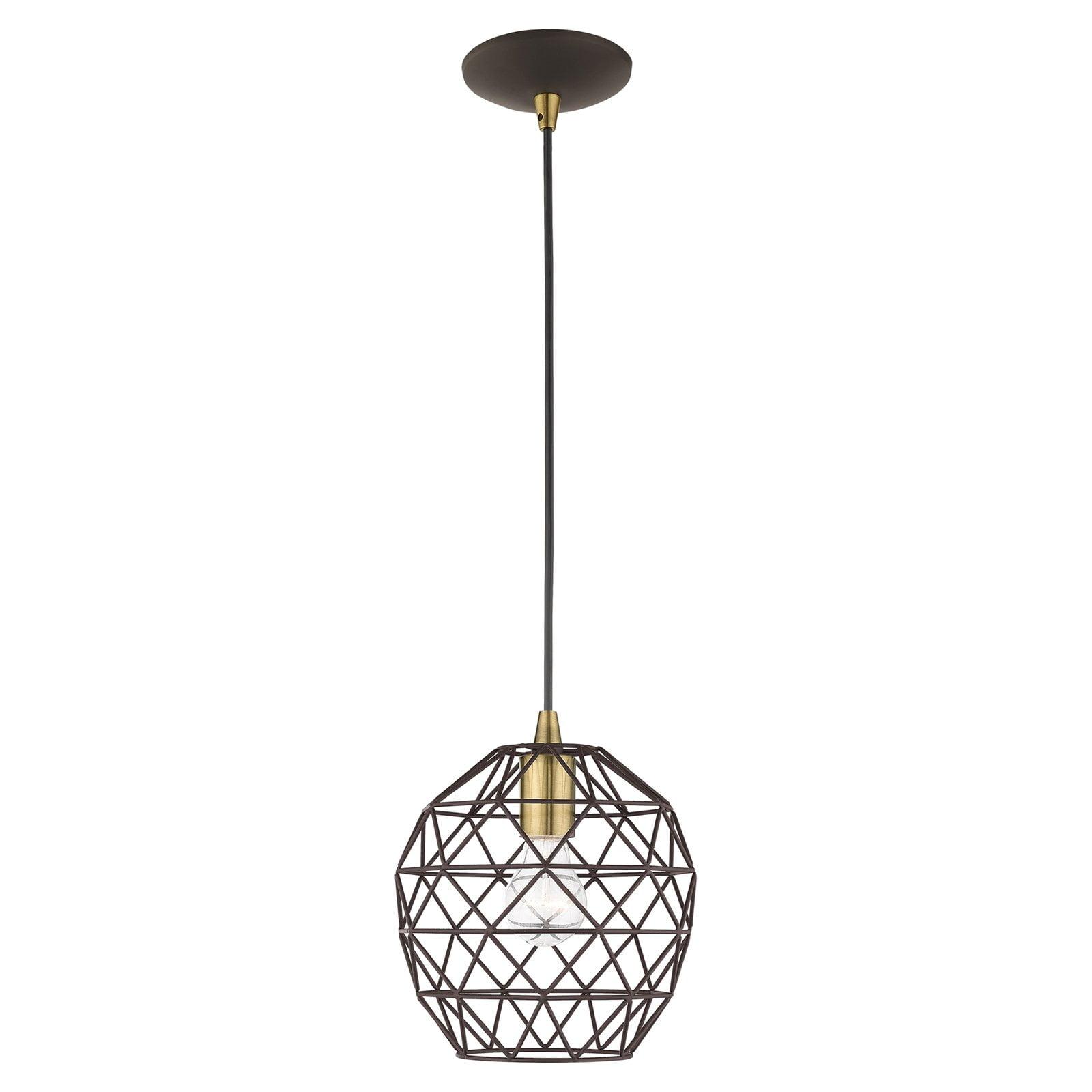 Bronze Geometric Globe Mini Pendant Light with LED