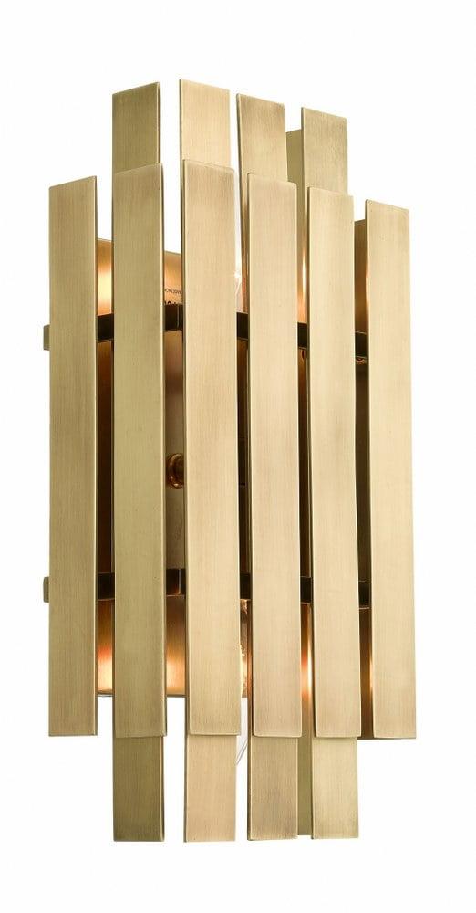 Natural Brass 2-Light Dimmable Wall Sconce