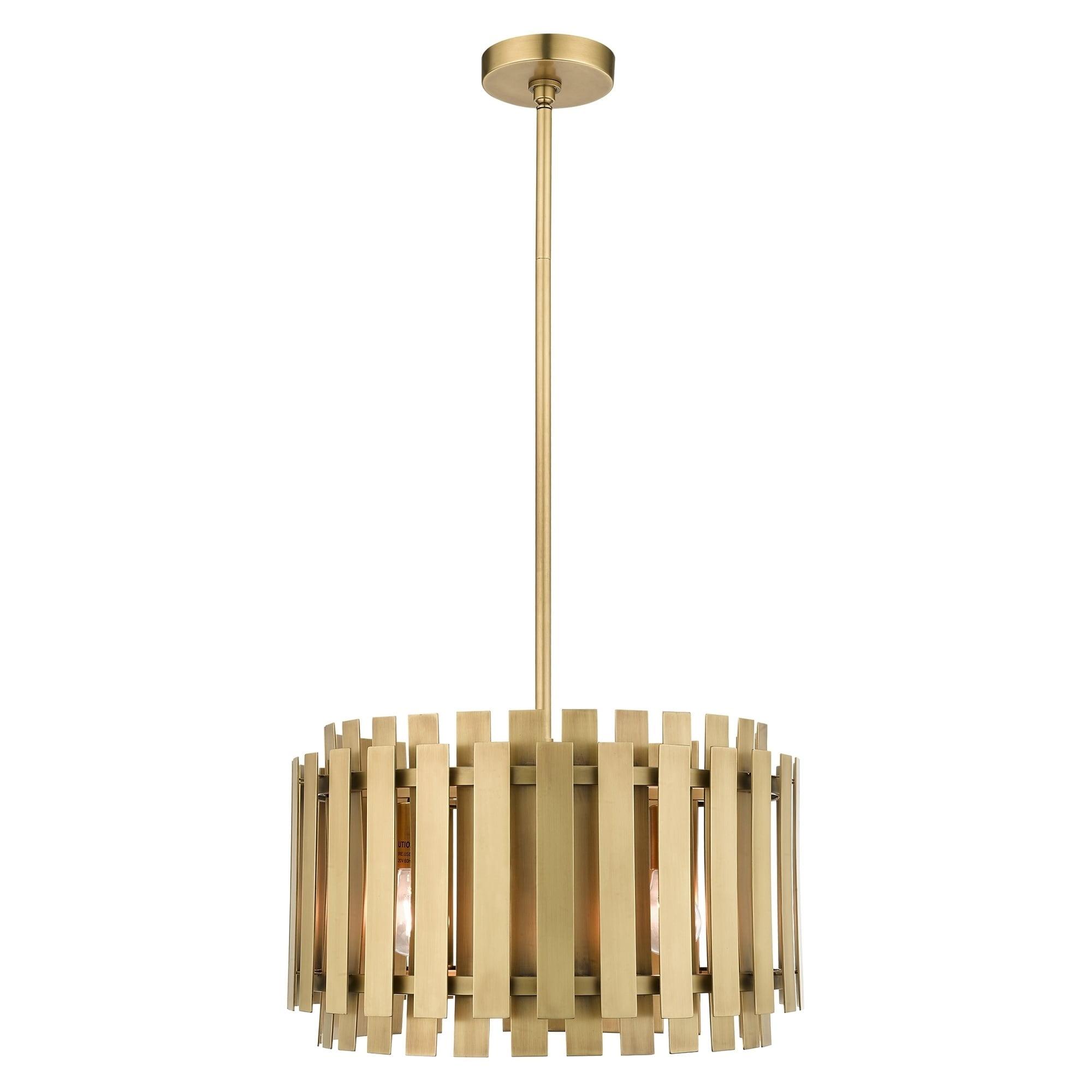 Greenwich Minimalist Natural Brass 5-Light Pendant Chandelier