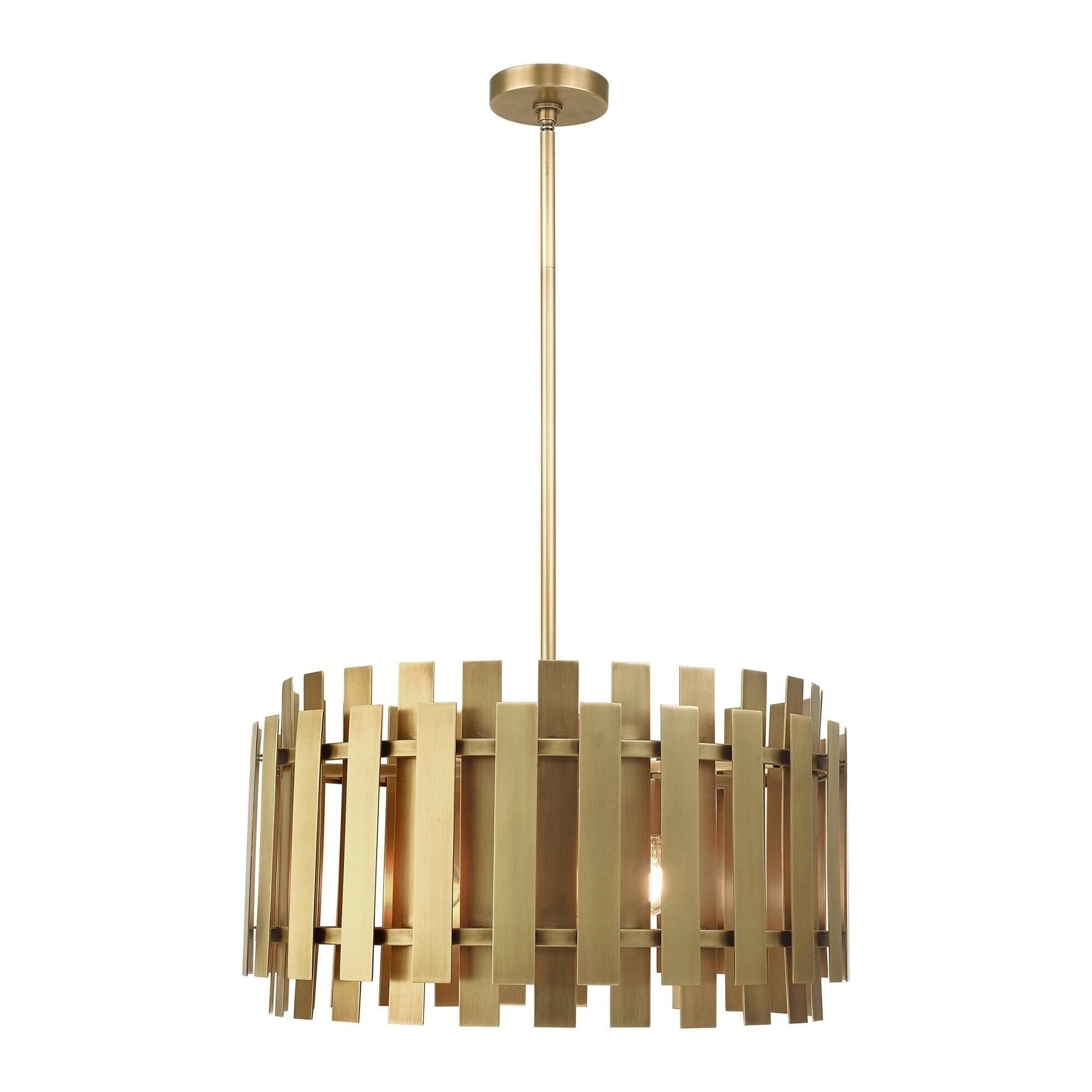 Livex Lighting Greenwich 5 - Light Chandelier in  Natural Brass