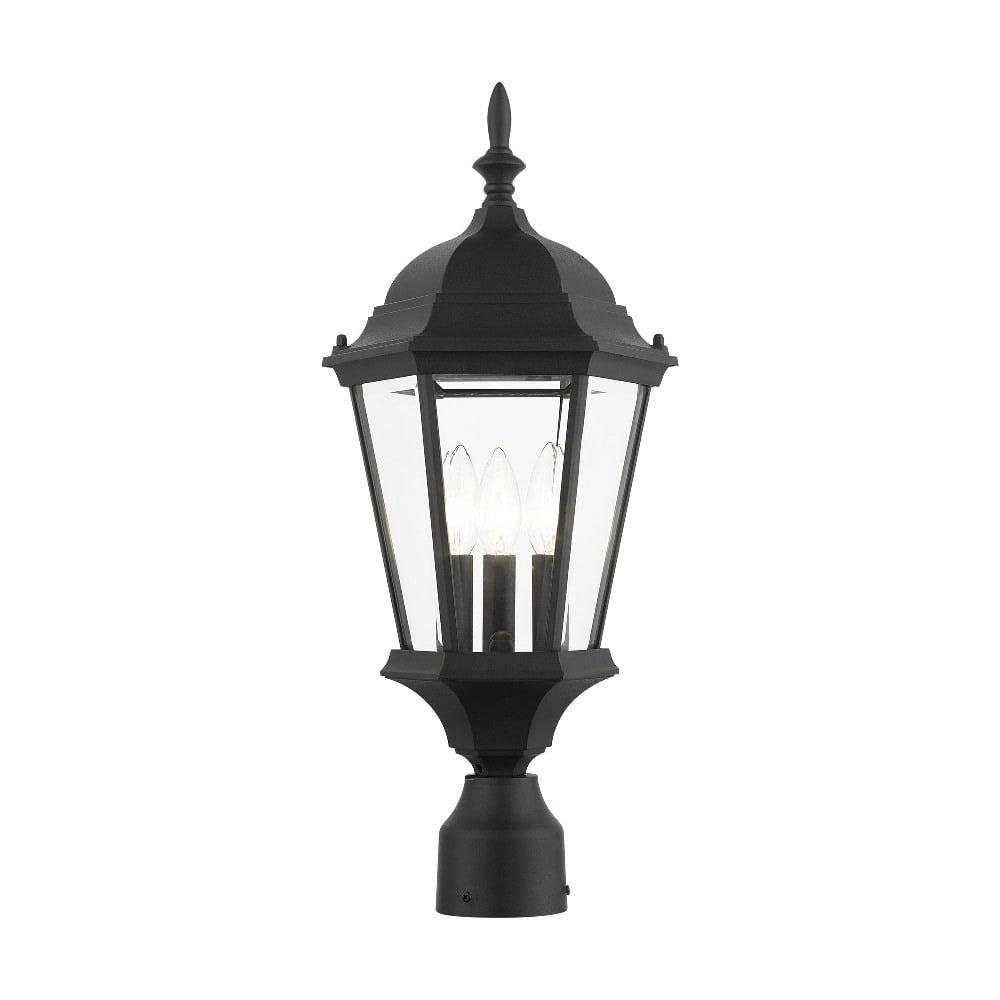 Hamilton Black Aluminum Outdoor Post Light with Clear Glass