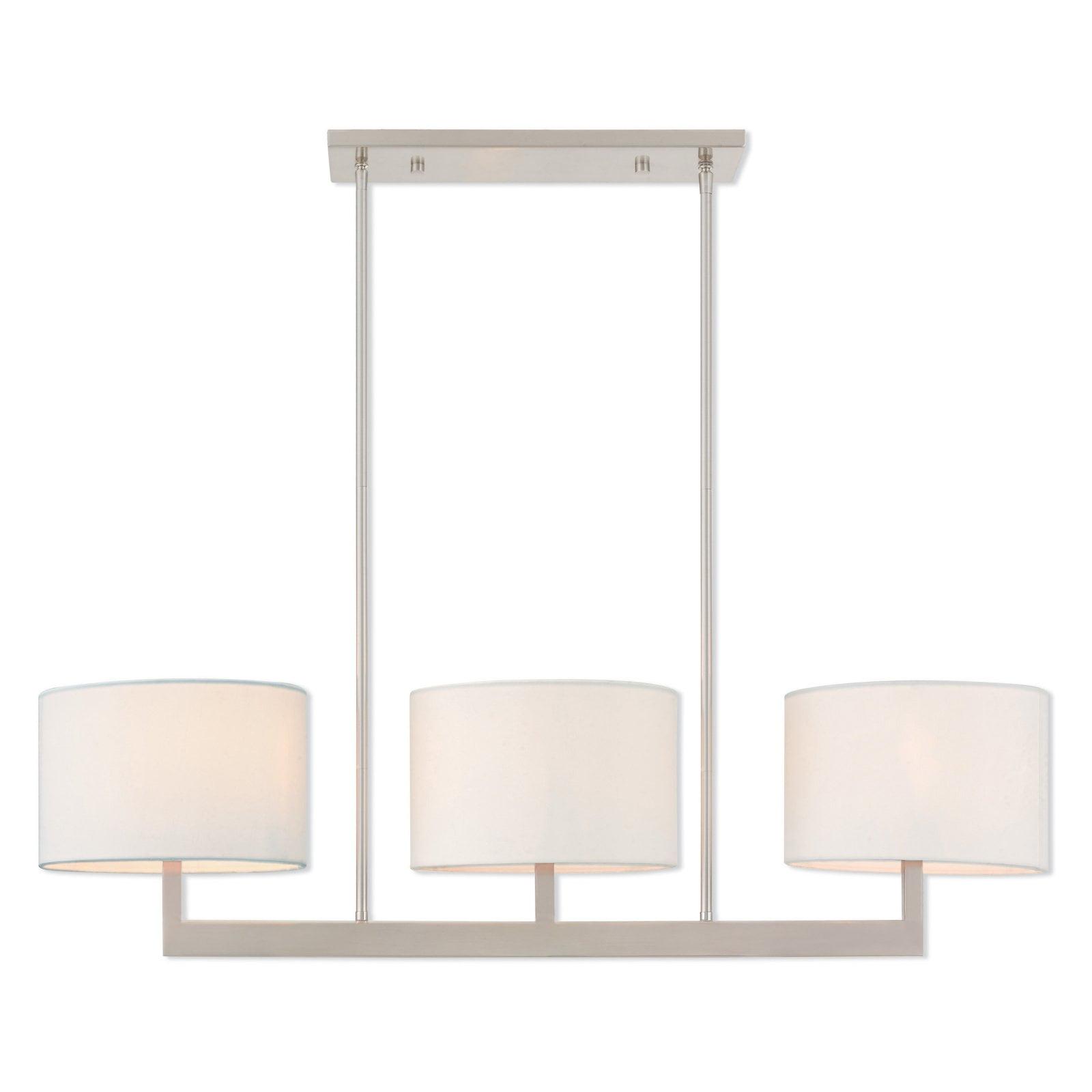 Hayworth Contemporary Brushed Nickel 3-Light Linear Chandelier