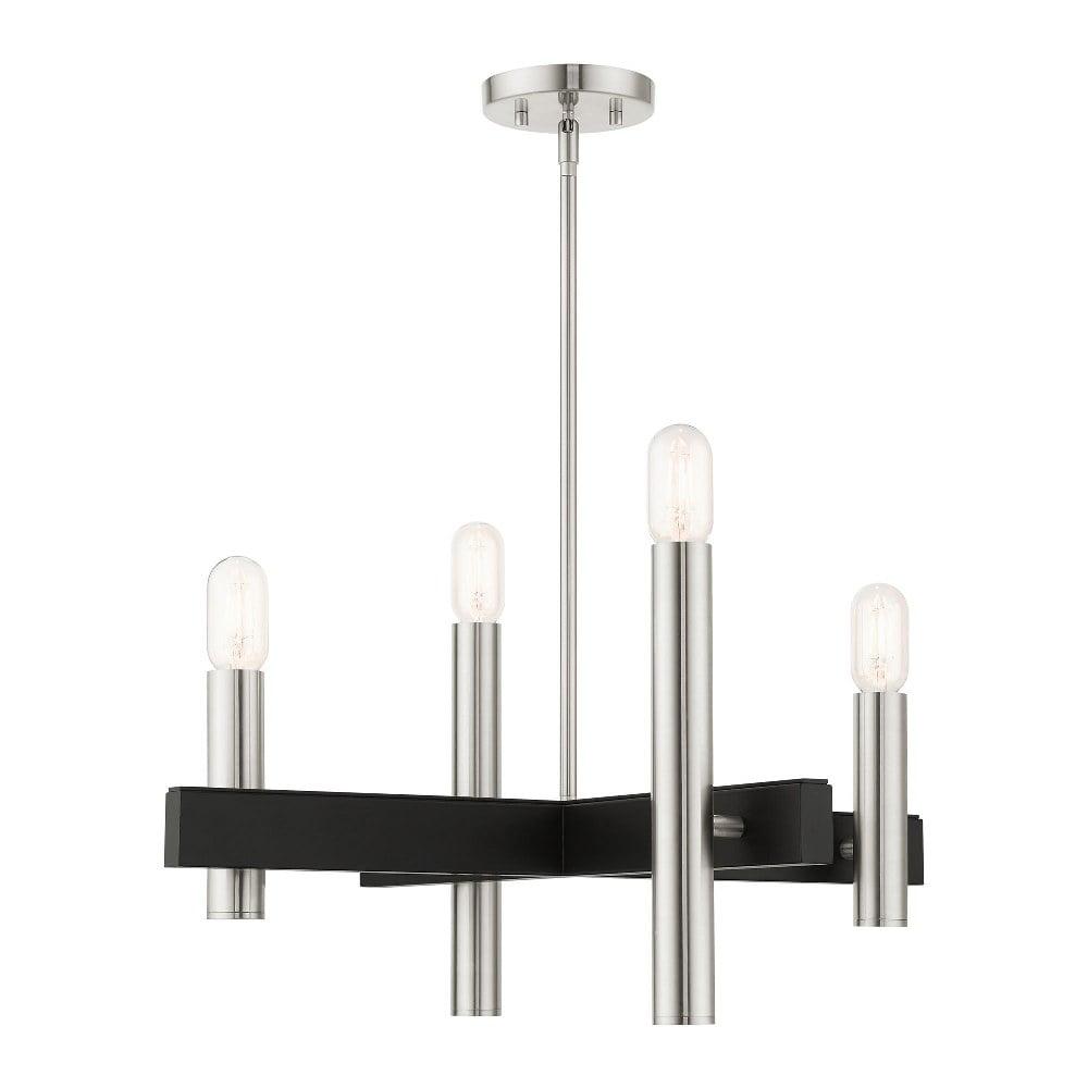 Scandinavian Skyline 4-Light Brushed Nickel Candle Chandelier