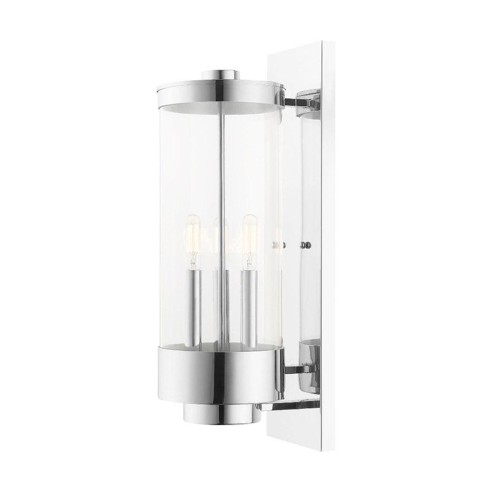 Polished Chrome 3-Light Lantern Sconce with Clear Glass