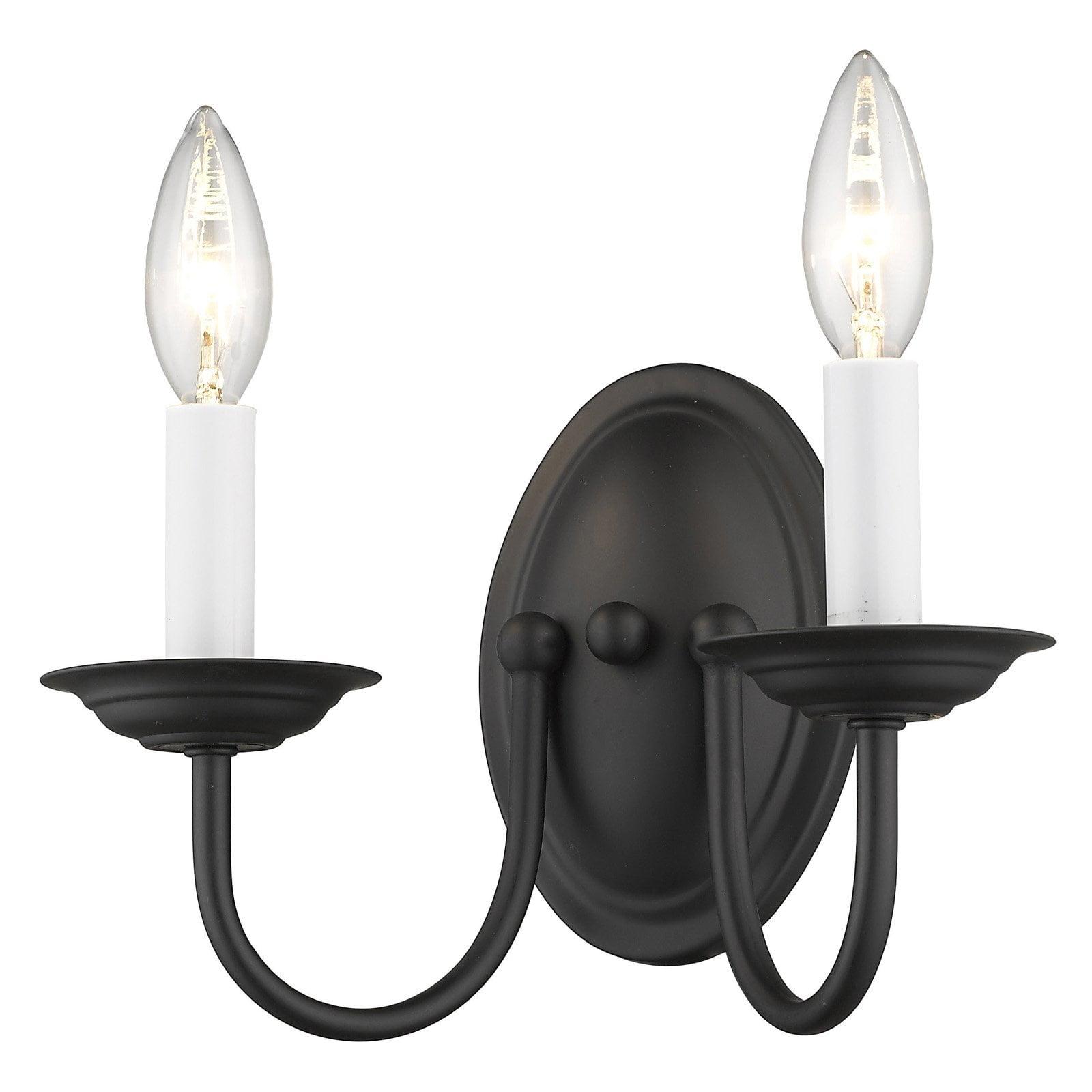 Black Steel Traditional Wall Mount Sconce Light