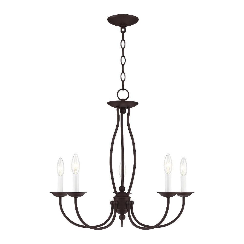 Elegant Bronze Traditional 5-Light Candelabra Chandelier