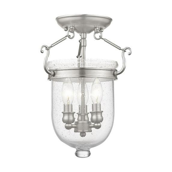Livex Lighting Jefferson 3 - Light Flush Mount in  Brushed Nickel