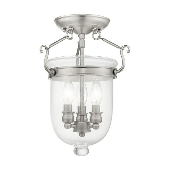 Livex Lighting Jefferson 3 - Light Flush Mount in  Brushed Nickel